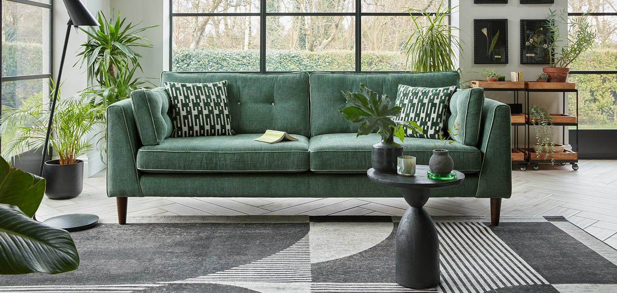 green sofa