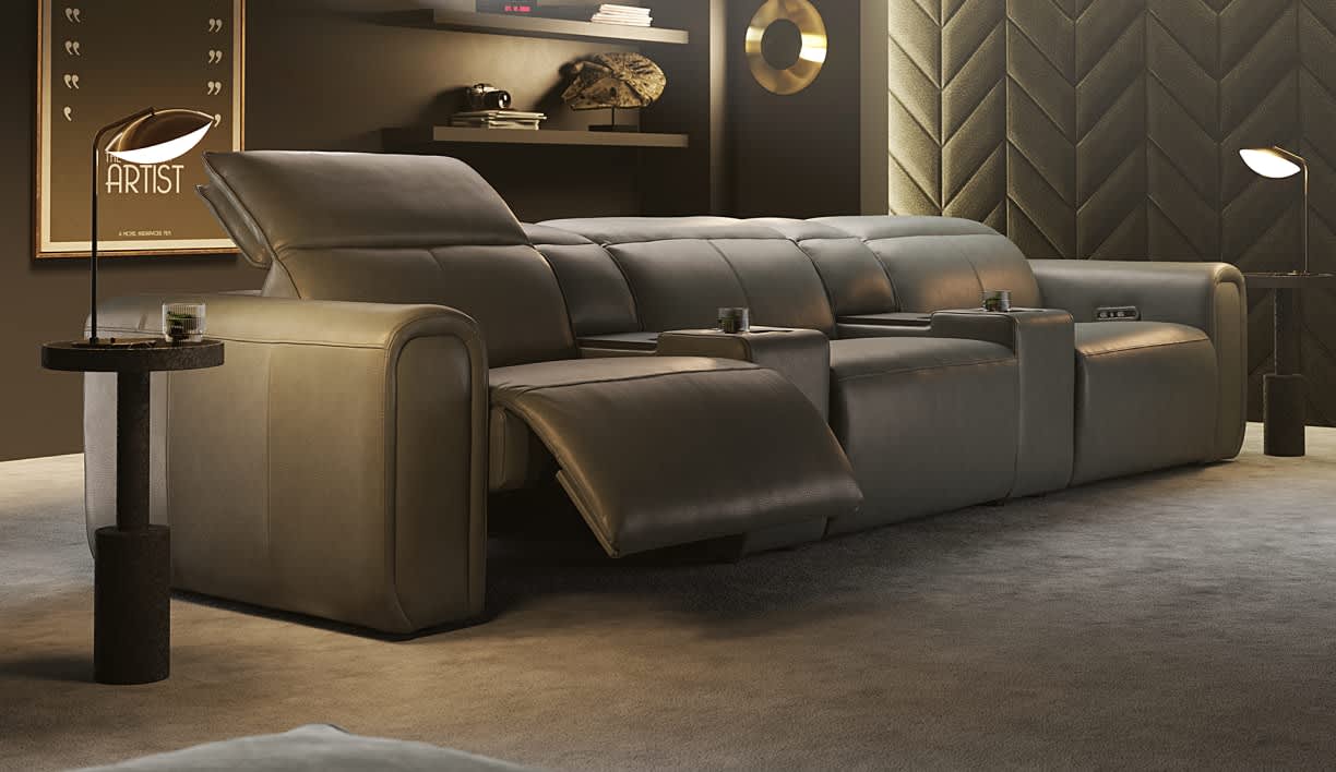 Dark leather sofa