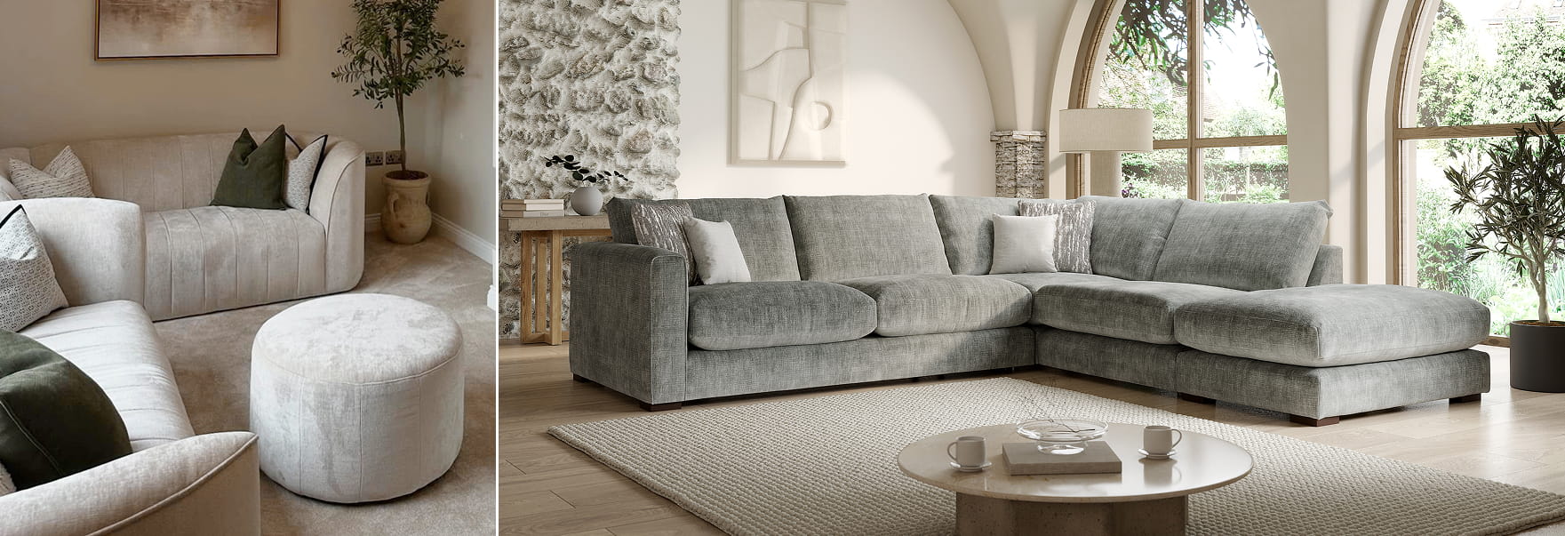 Grey fabric sofa