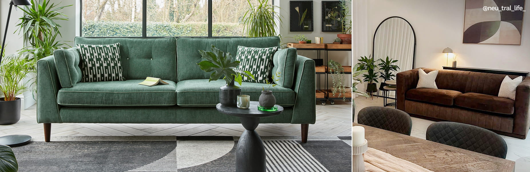 A fabric textured green Cricket sofa