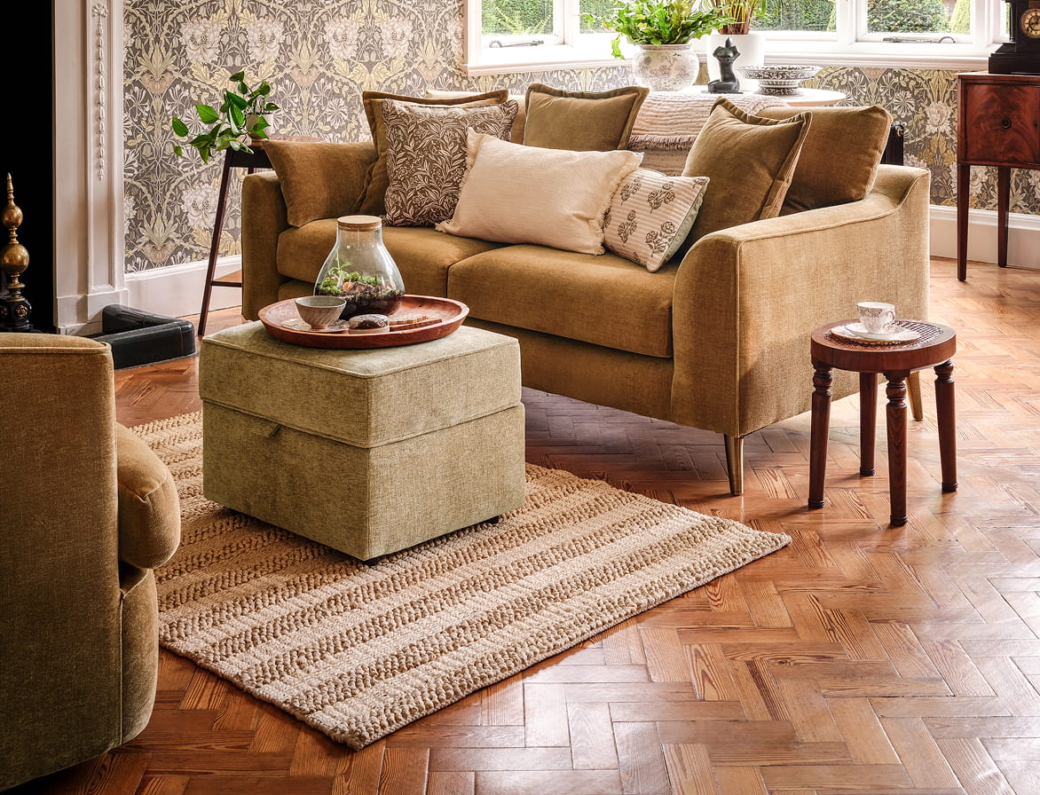 Balance traditional influence with modern furniture