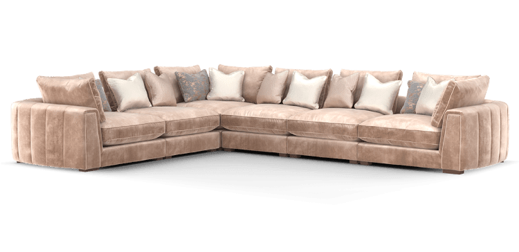 Beige colored sofa