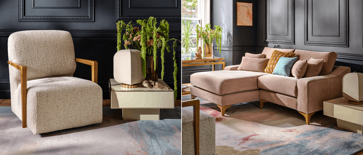 Ground the room with contemporary silhouettes