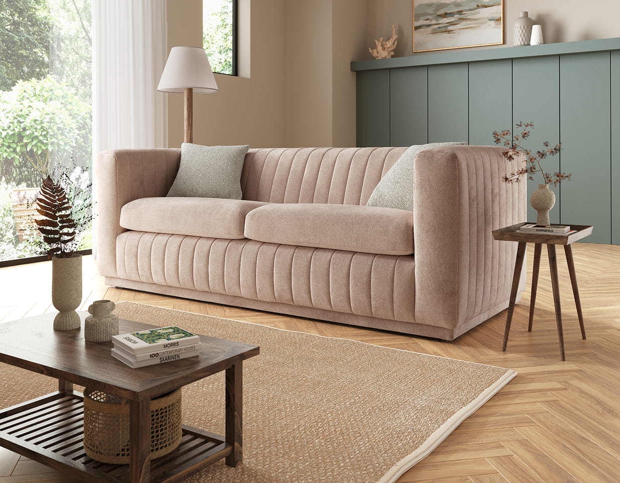 Liven up the space with natural textures