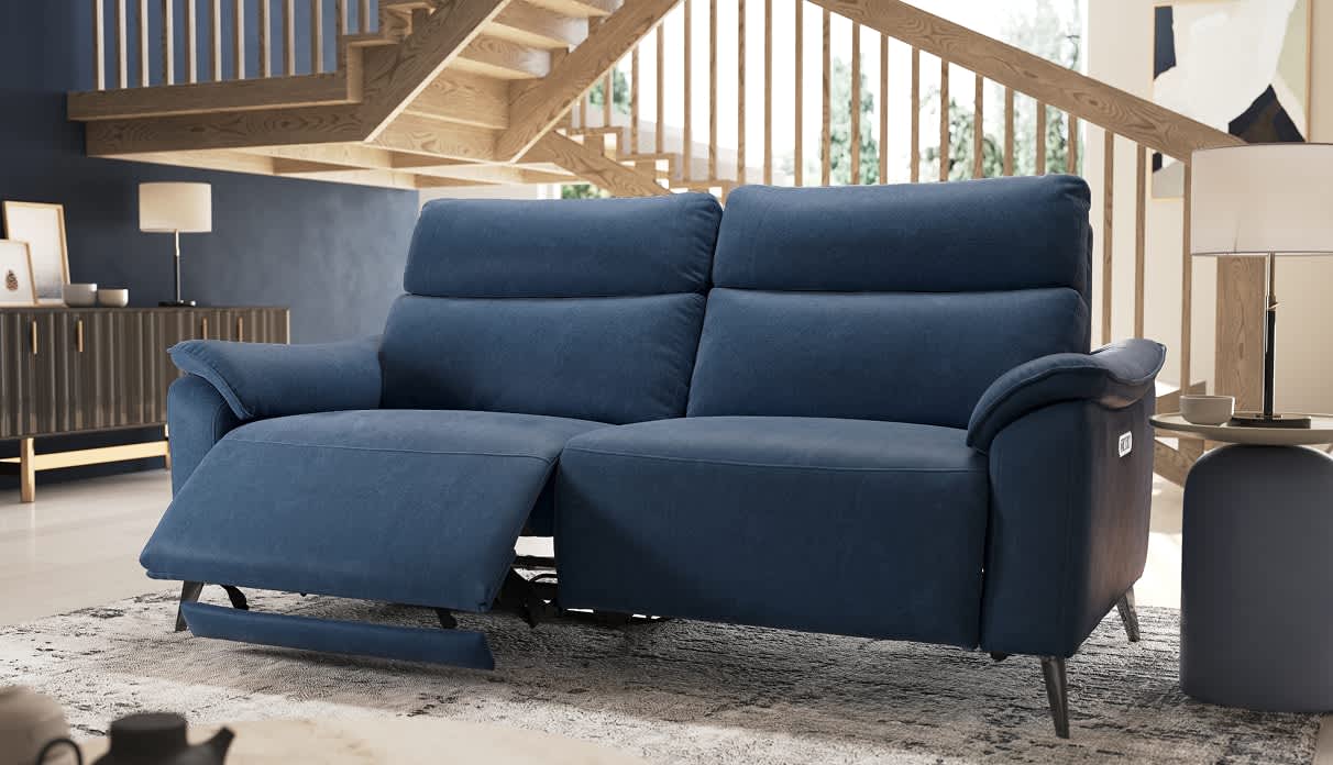 Dark blue coloured sofa