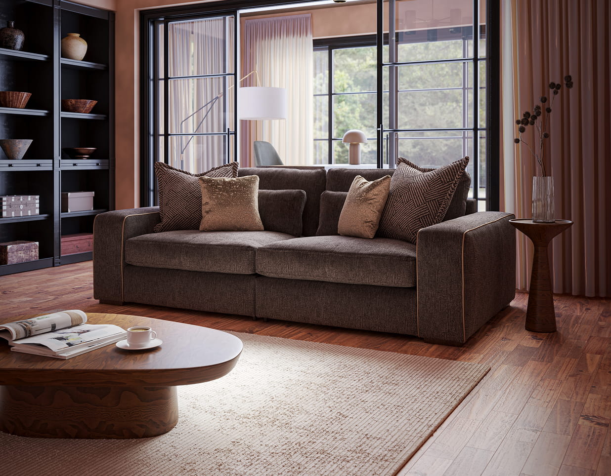 Soften the room with plush seating