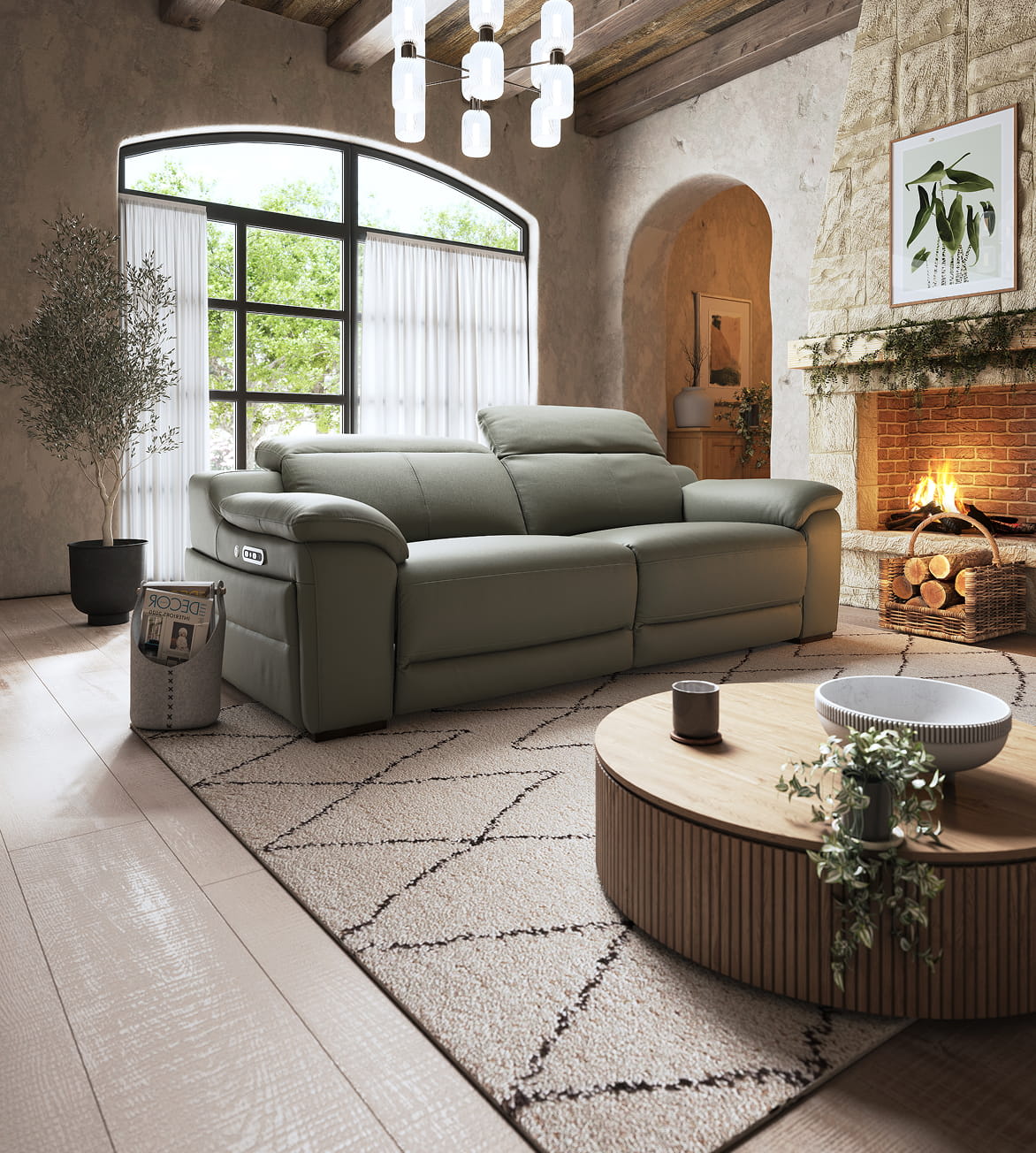 Zone the space using colour and accessories