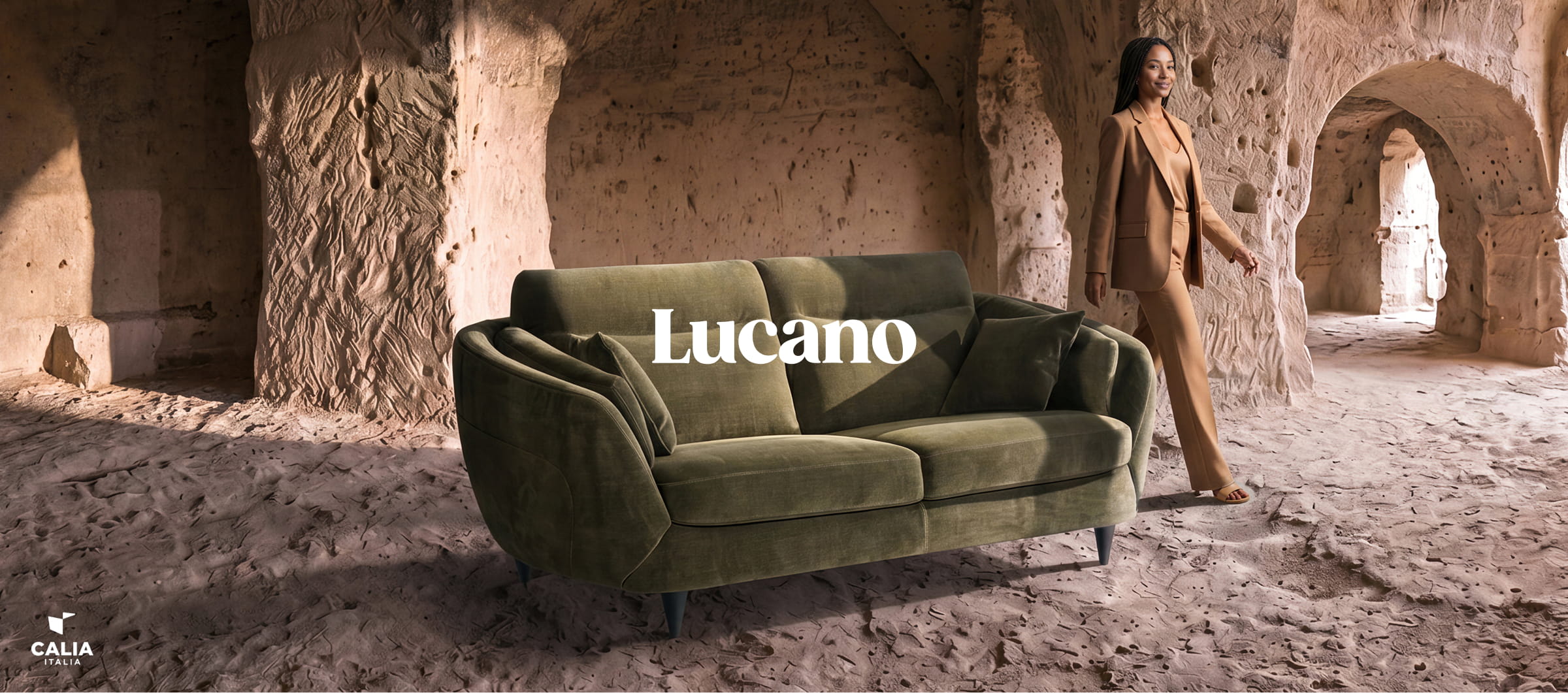 Green Lucano 2 seater sofa