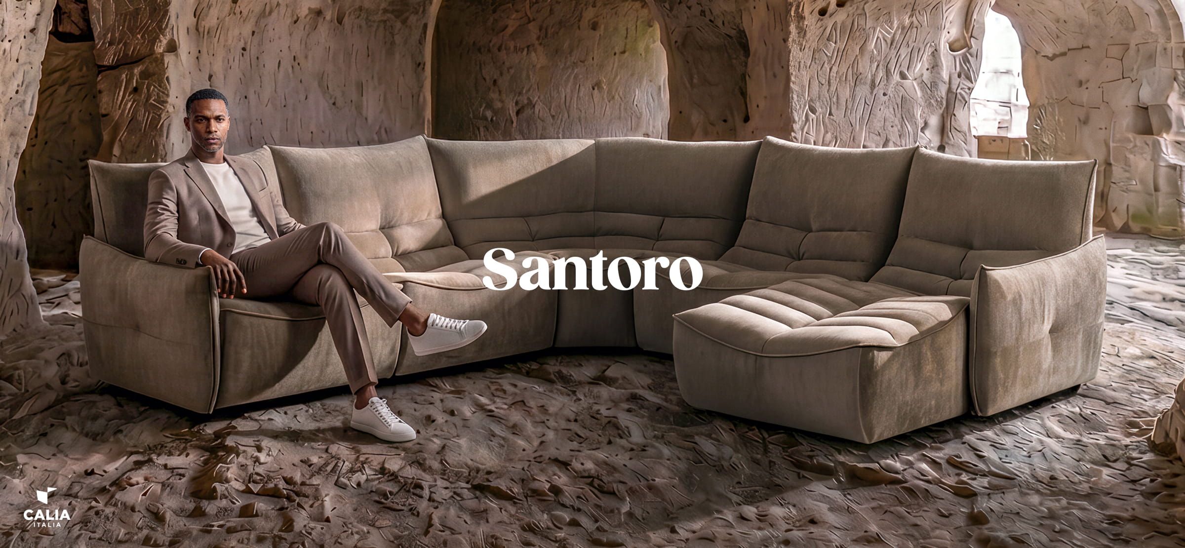 Brown Santoro corner sofa