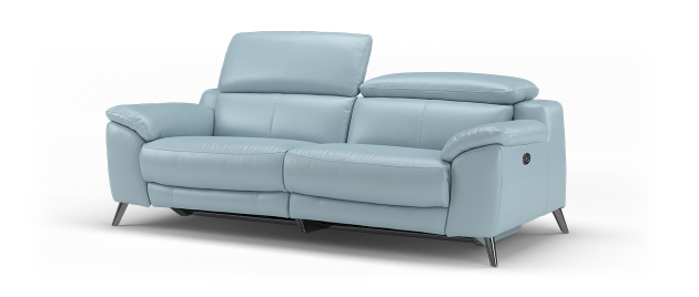 Collins Sofology, Pale Blue Leather Sofa