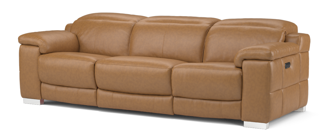 Laurence Sofology, 4 Seater Curved Leather Sofa